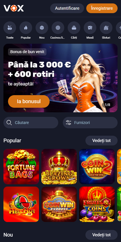5. VOXcasino: cel mai mic rulaj și cea mai bună alegere pentru crypto